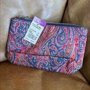 Liberty Vibrant Paisley Cosmetic Bag - Blue and Pink